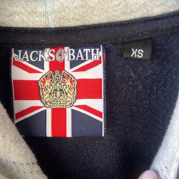 Bath England Sz XS Navy Oversized Hoodie Sweatshirt Large Embroidered Logo - Picture 3 of 9